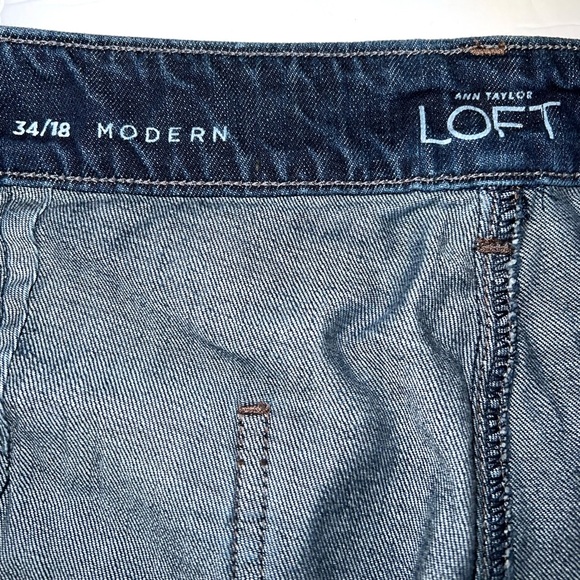 LOFT sz 18 medium blue Modern Slim Through the Hip mid rise wide leg jeans pants - Picture 8 of 14